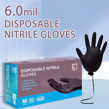 GP Craft Black 6Mil Nitrile Disposable Gloves Latex-Free 1000/Count