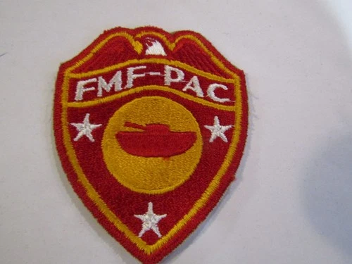 VINTAGE MILITARY PATCH WW2 ERA US MARINE CORPS FLEET MARINE FORCE PACIFIC TANK 1