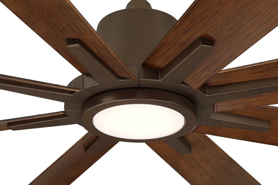 54" Casa Vieja Inspirit Bronze LED Damp Remote Ceiling Fan - Image 3 of 4