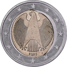 [#1507471] Germany, 2 Euro, error misaligned core, 2020, Hamburg, Bi-Metallic, M