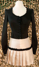 Vintage Betsey Johnson Skirt, Pleated Mini, 8, Medium, Shimmer, WAS 245 NEW