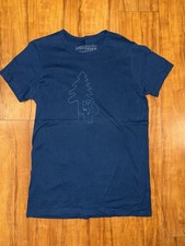 Patagonia Womens L Organic Cotton Graphic T-Shirt Blue Short Sleeve USA Made