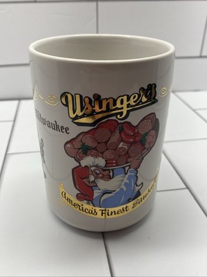 Usinger s Sausage Milwaukee 100 Year Anniversary Mug White Gold Coffe