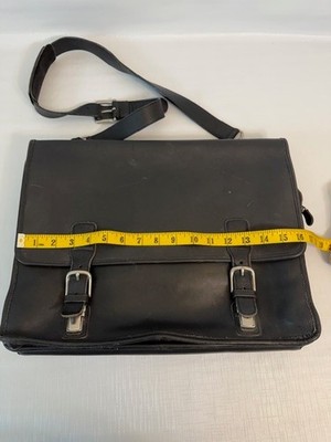 COACH ビジネスバッグ Vintage Coach 5810 Leather Briefcase Laptop Messenger Black Strap