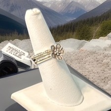 Brighton Sakura Ring Set Flower Size 7 Nwt Rare Find