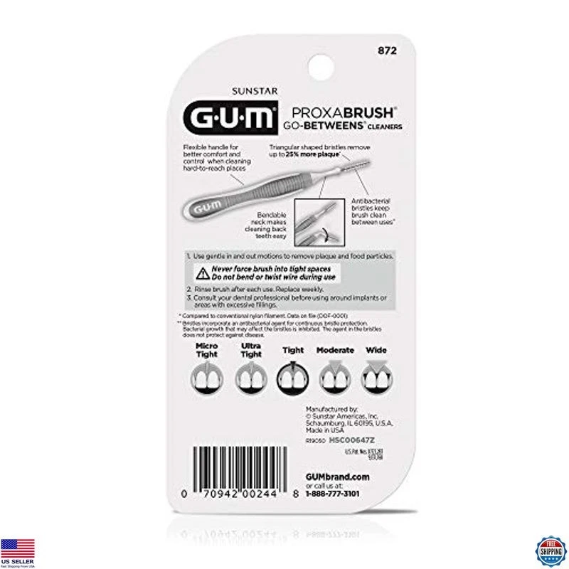 GUM Proxabrush Go-Betweens - Tight Fit Interdental Brushes for Plaque, 10 Count - Image 3 of 4