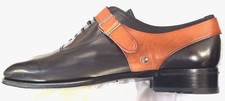 sharp Alexander McQueen tu-tone buckle/lace-up dress shoe ~sz 44-11 US