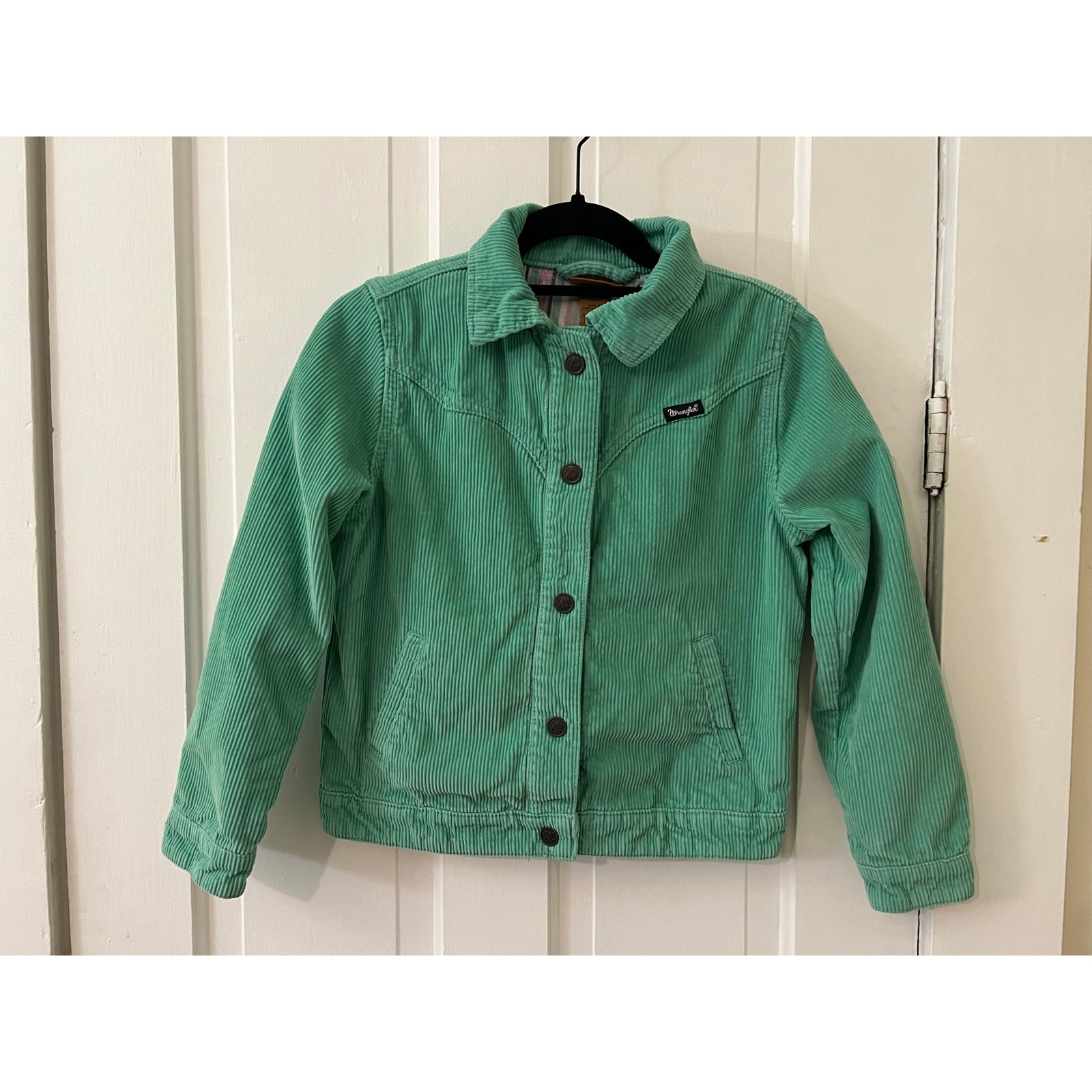 Wrangler girls large mint green corduroy jacket blanket line