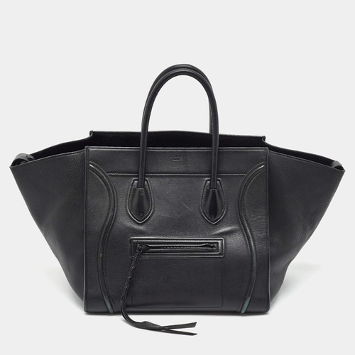 Celine Phantom Luggage Medium Black Leather Tote