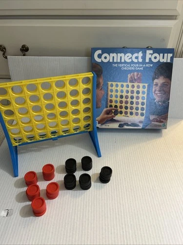 Vintage CONNECT FOUR 4 Board Game 1998 Milton Bradley Family Checkers Complete