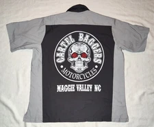 SICK Red Kap Cartel Baggers Motorcycles Maggie Valley NC Shop Mechanic Shirt XL