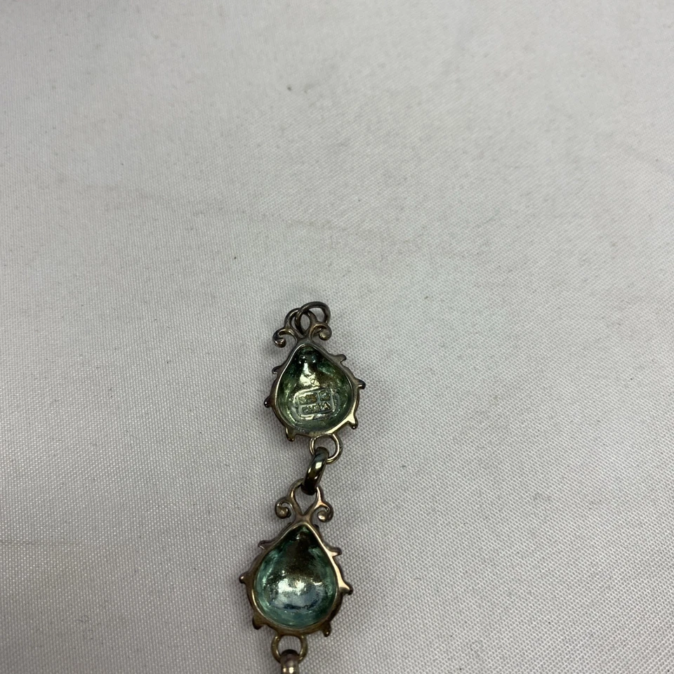 "BRAZALETE DE ESLABONES DE CADENA LADYBUG HINCHADO PLATA ESTERLINA ESMALTE ROJO VINTAGE 7""" Foto 3 de 4