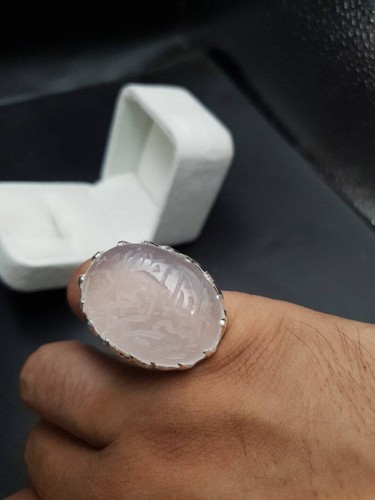 Natural Dur e Najaf Ring یس Engraved 925 Sterling Silver Handmade Ring For Men - 第 3/9 張圖片