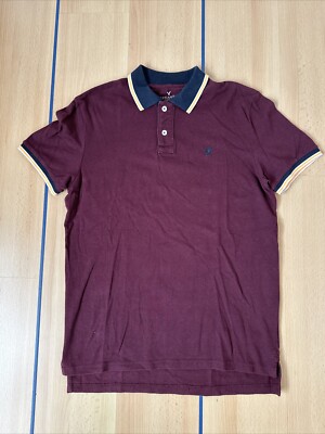 American Outfitters - Herren Kurzarm Polo-Shirt - Weinrot - Gr.M