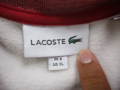 Lacoste Sweater Mens Extra Large Salmon Red Crewneck Sweatshirt Fleece Pullover - Picture 5 of 14