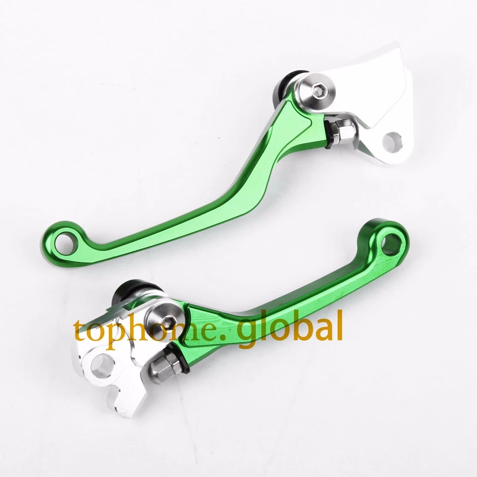 For Kawasa KX450F 2006-2012 Clutch Brake Levers CNC Pivot Green US Pair 09 10 11 - Imagem 2 de 4