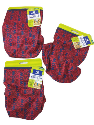 3 NWT TOP PAW Wrap Cover-ups Washable Male Large 45-90 Red Belly Bands Dog
