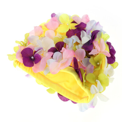 Damen Bunt Blumen Schwimmhaube Badekappe Bademütze Trainingshaube Bareheade Hut