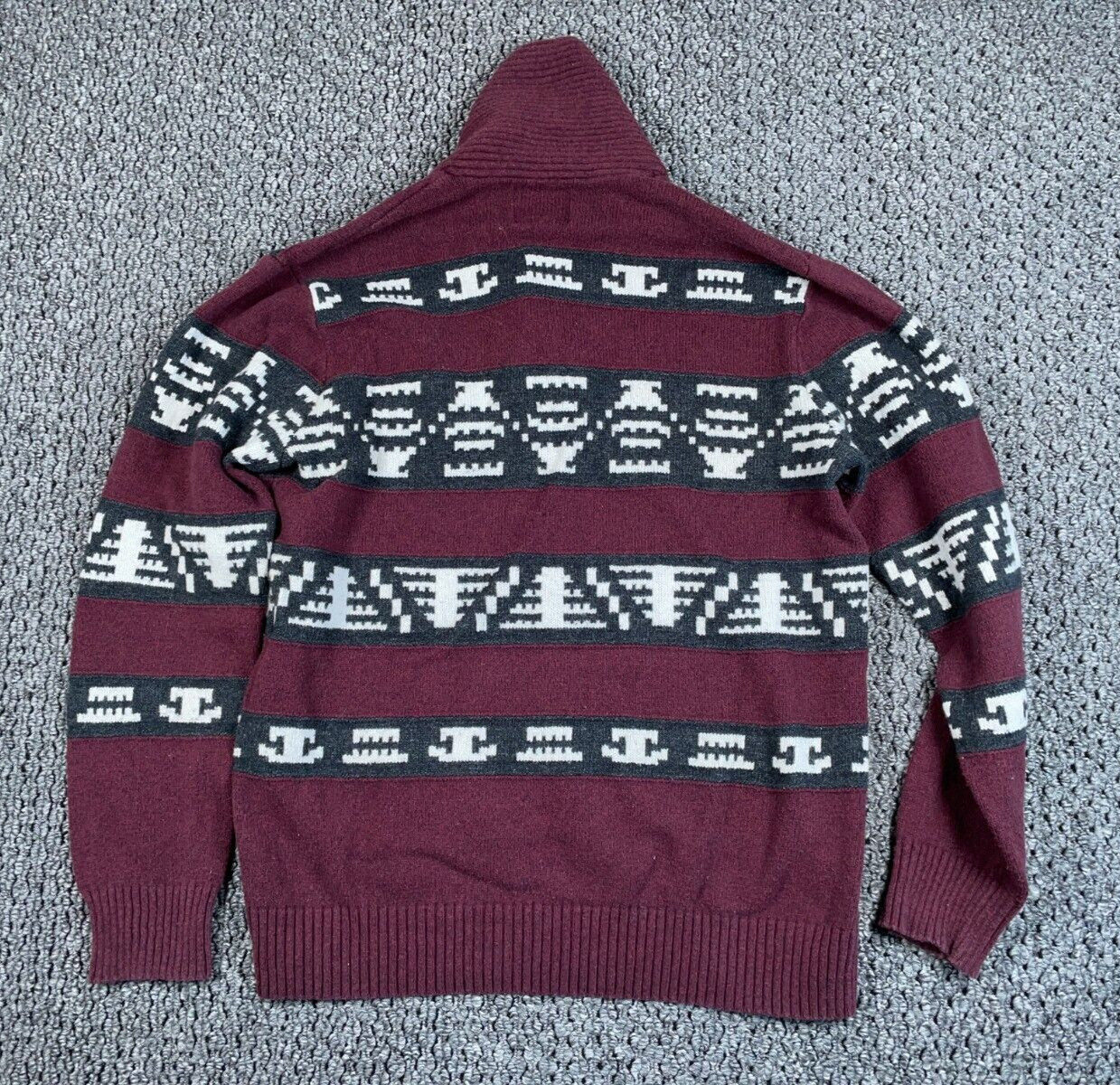 American Eagle Aztec Pattern Shawl Collar Sweater… - image 2