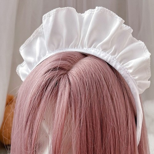 Women Wide Headband White Maid Headpiece Cartoon Cosplay Headdress - Picture 4 of 10