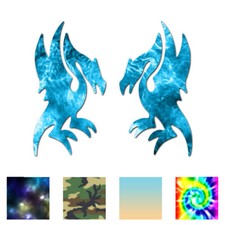 Pair of Dragons - Vinyl Decal Sticker - Multiple Patterns  Sizes - ebn222