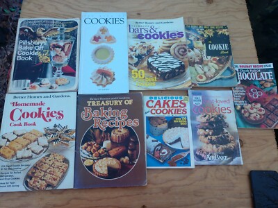 Lot of 9 COOKIES & BAKING BOOKS 1950-2002 See description