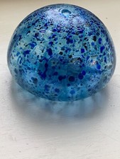Blown Glass Art - Blue and Clear Sea Urchin