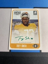 2021 Onyx Vintage Football Trey Smith Green Ink Rookie Auto #/50 Short Print Run