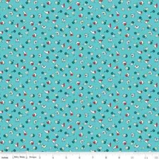 1/4 Yard 9”x42” Riley Blake "Storytime 30s" Animals Teal Quilt Cotton