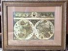 VTG Nova Totius Terrarum Orbis Tabula Framed Matted Map ~31” x ~25” — photo 2