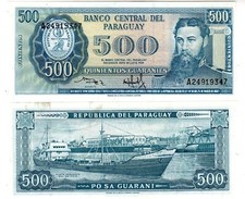 PARAGUAY Billet 500 Guaranies 1952  P206 SERIE A NEUF UNC