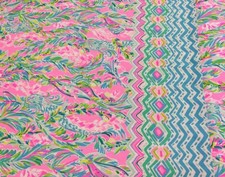 Lilly Pulitzer Dobby Cotton Fabric Multi Unicorn Of The Sea Engineered 41" x 57"