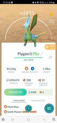 Shiny Flygon Legacy ( Earth Power ) Pokemon Tr@de Go