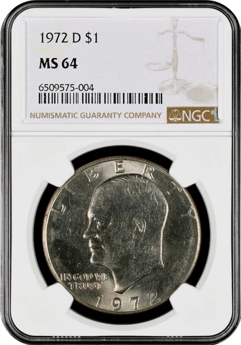 1972~D EISENHOWER DOLLAR ~ DOUBLED DIE OBVERSE  (DDO-101) ~ NGC GRADED MS 64