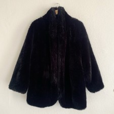 I.am.gia Black Faux Fur Jacket One Size Night Out Party Winter Warm