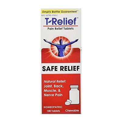 T-Relief Chewable Tablet Natural Relief of Joint Back Muscle & Nerve Pain 100 Ct