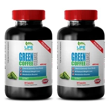 powerful antioxidant - Green Coffee Cleanse 400mg - 100% pure CGA 2 Bottles