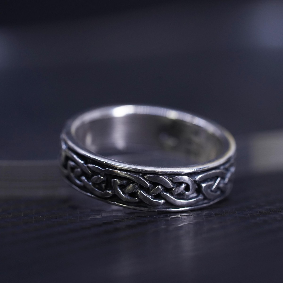 Size 10, vintage Wheeler WM sterling silver 925 handmade band ring
