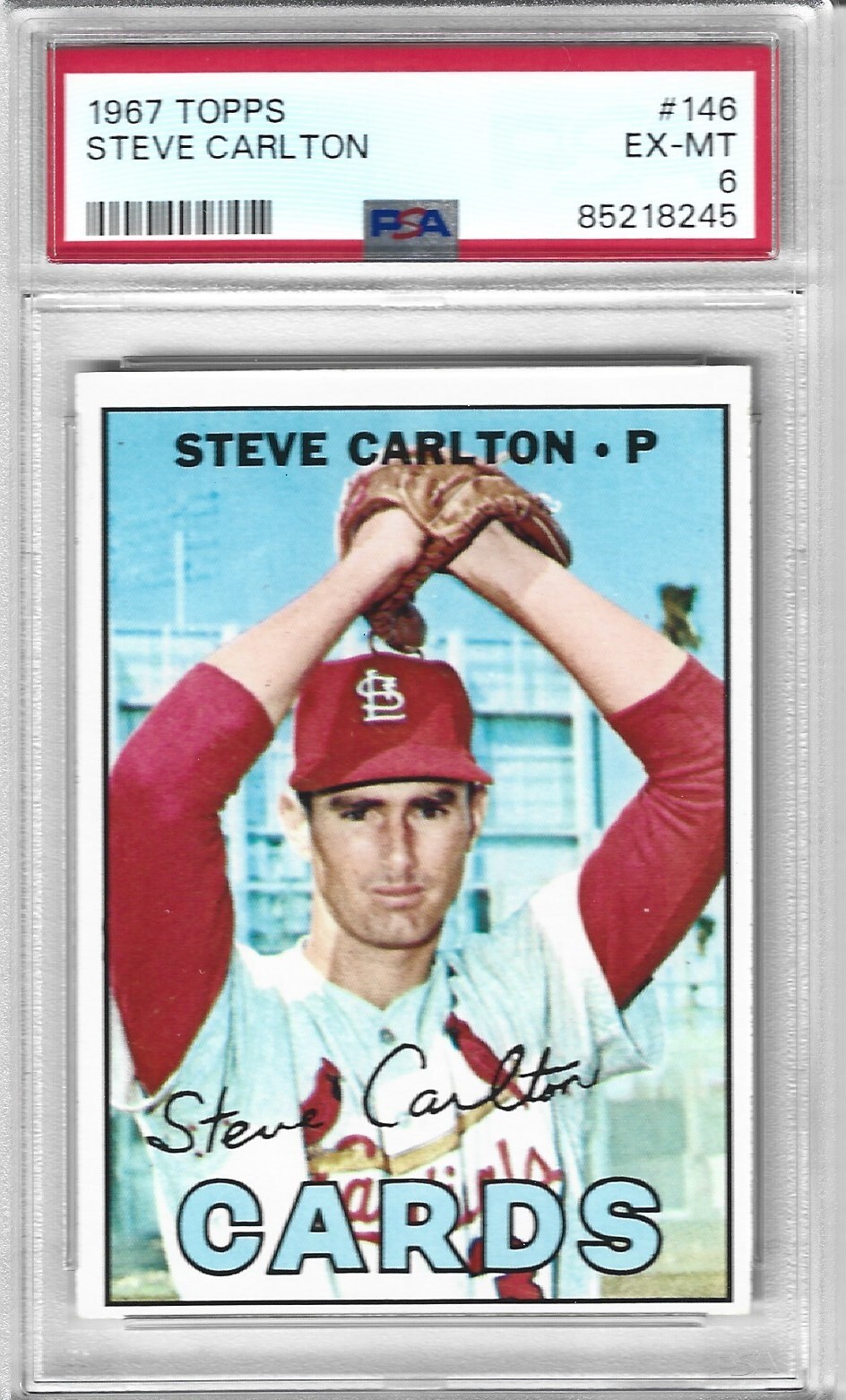 1967 Topps #146 Steve Carlton St Louis Cardinals PSA 6