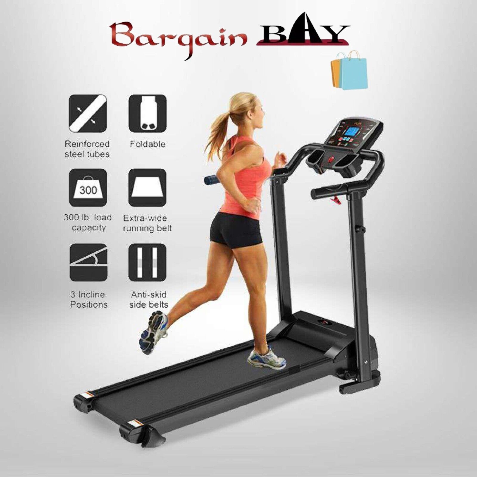 Treadmill Running Jogging Electric Motorized Gym Cardio Fitness Exercise Machine