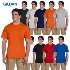 Gildan Mens T-Shirt Pocket Short Sleeves DryBlend 5.6 oz 50/50 S-XL G830
