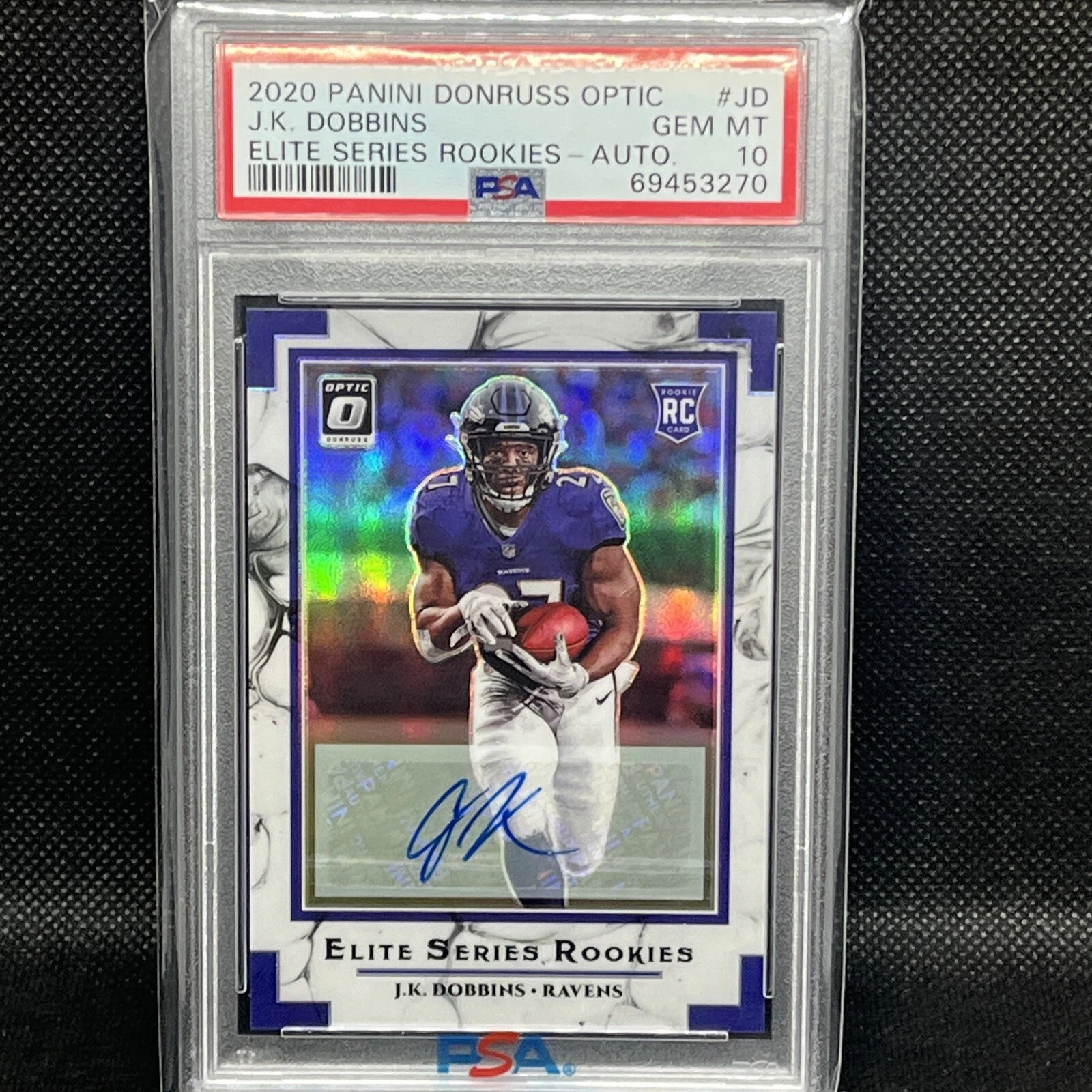 JK Dobbins Panini Donruss Optic Elite Series Rookies #JD Autograph