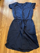 size small Talbots navy drawstring casual dress