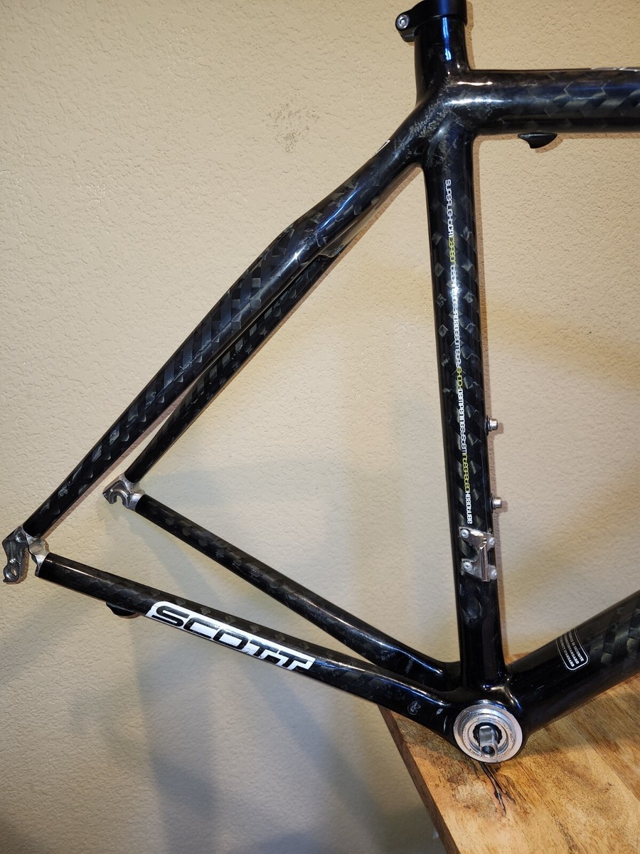 Scott cr1 team issue s(53)サイズ フレームセット Scott CR1 Equipe Carbon Frameset 52cm Black/Yellow Road Bike