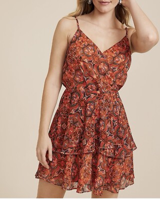 Maurices Women s  Bare Floral Surplice Mini Dress Plus Size 2XL tiered ruffle