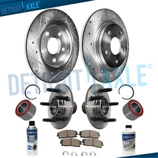 Rear Rotors Brake Pads Wheel Bearings Hubs for 2002 - 2005 Explorer Mountaineer