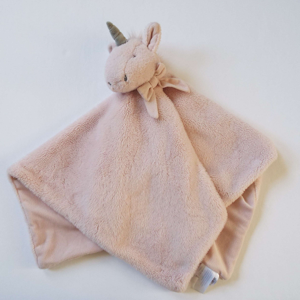 Little Miracles Unicorn Baby Blanket Buddy & Lovey Set Pink Plush