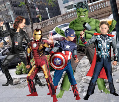 Kids Marvel Avengers Iron Man Thor Hulk Captain America Halloween Costume