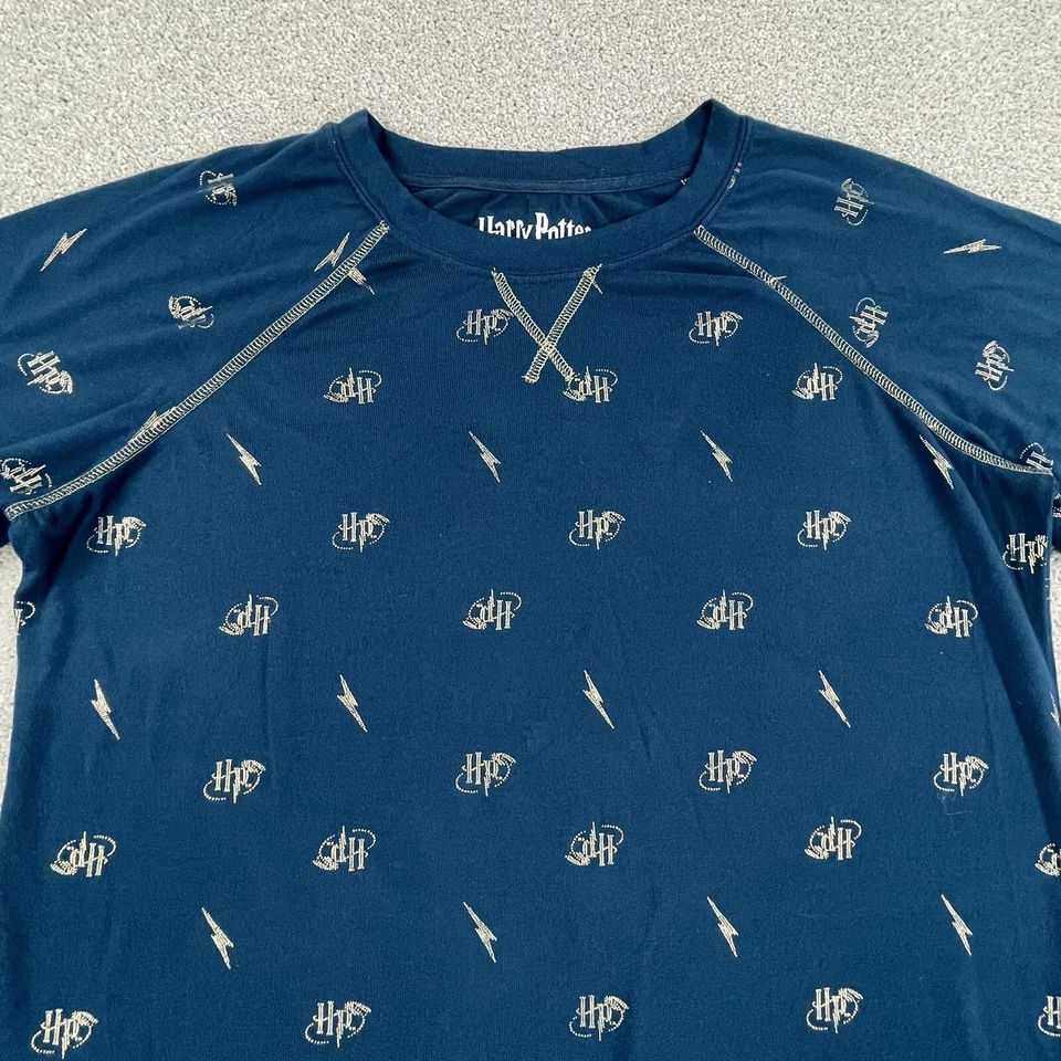 Camisa Harry Potter Ropa de Dormir Niñas Extra Grande 14-18 Azul Dorado Relámpago Larga Foto 3 de 4