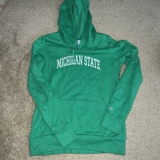 Champion Michigan State University Sweatshirt Hoodie Women Green